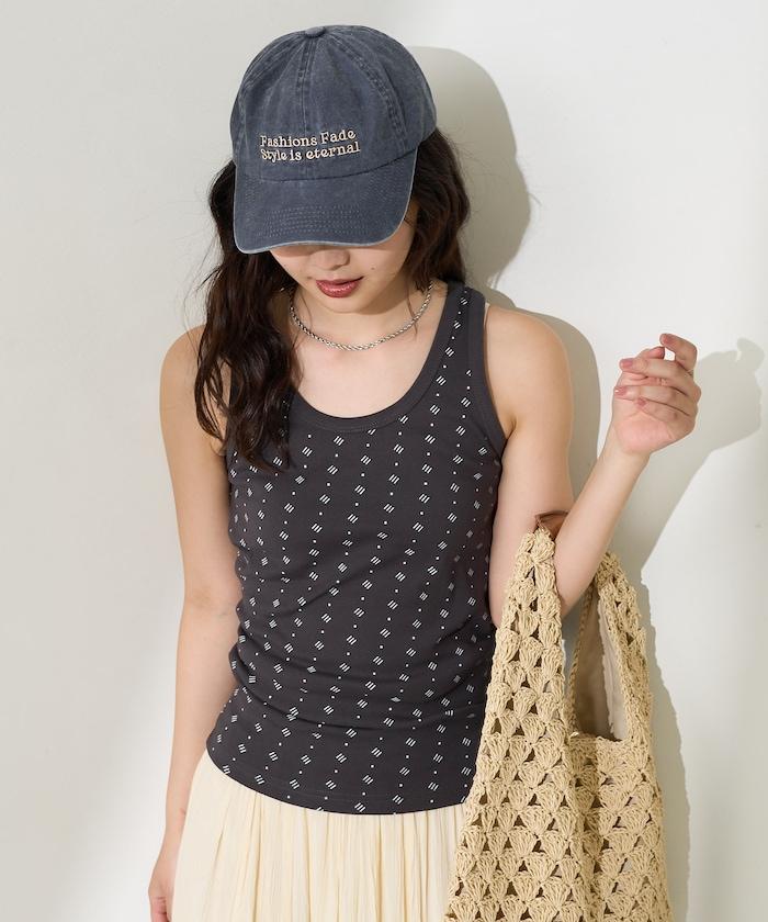 全印花針織背心