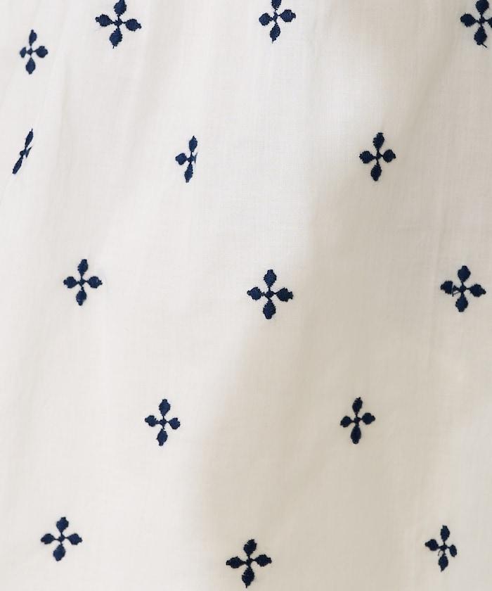 印度小花刺繡細肩帶蝴蝶結連衣裙