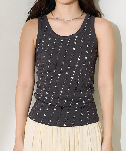 全印花針織背心