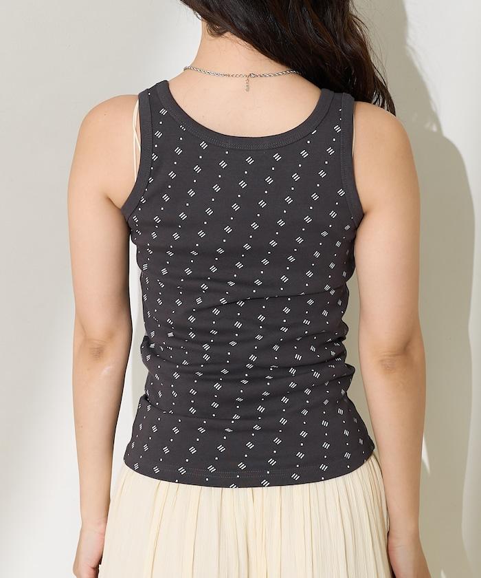 全印花針織背心