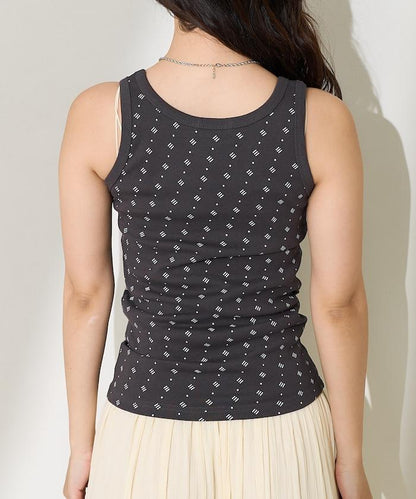 全印花針織背心