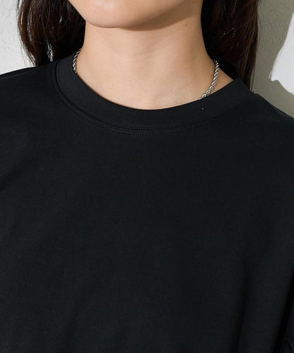 <防紫外線>多功能袖口荷葉邊短袖T恤/功能性材料拼接T恤