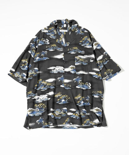 輕鬆合身 可水洗 人造絲 開領 夏威夷襯衫 短袖