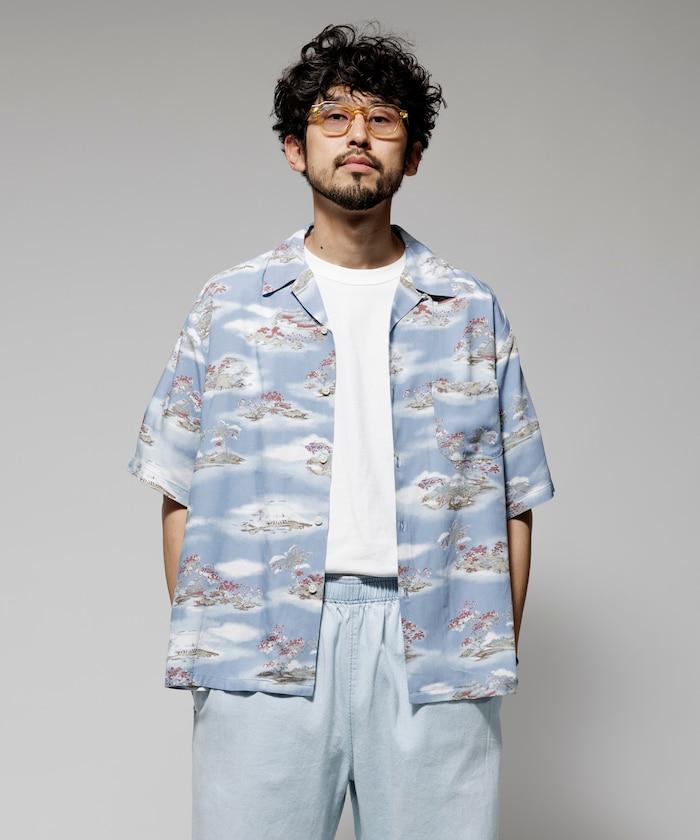 輕鬆合身 可水洗 人造絲 開領 夏威夷襯衫 短袖