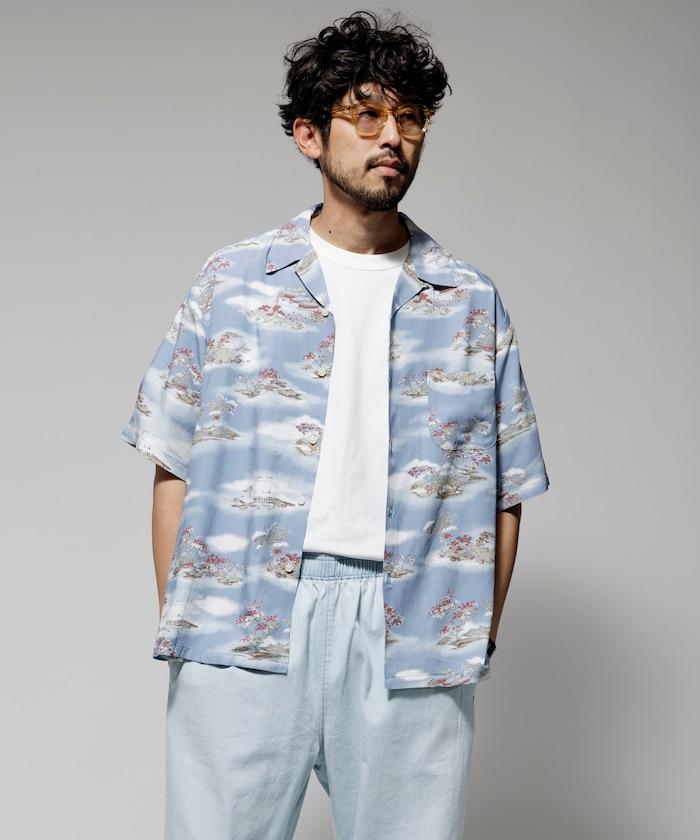 輕鬆合身 可水洗 人造絲 開領 夏威夷襯衫 短袖