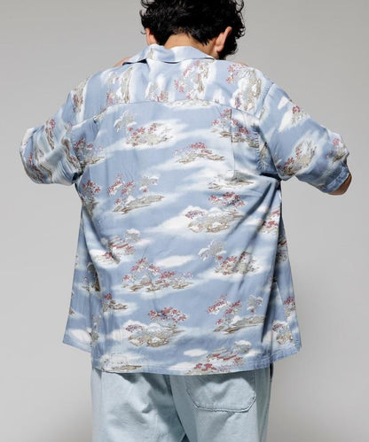 輕鬆合身 可水洗 人造絲 開領 夏威夷襯衫 短袖