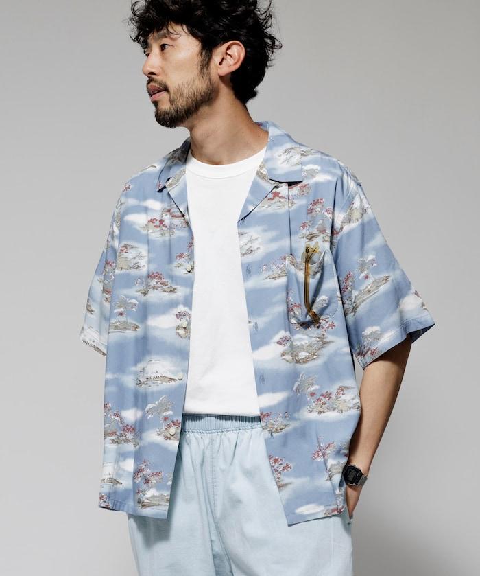 輕鬆合身 可水洗 人造絲 開領 夏威夷襯衫 短袖