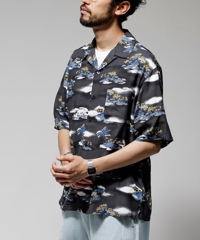 輕鬆合身 可水洗 人造絲 開領 夏威夷襯衫 短袖