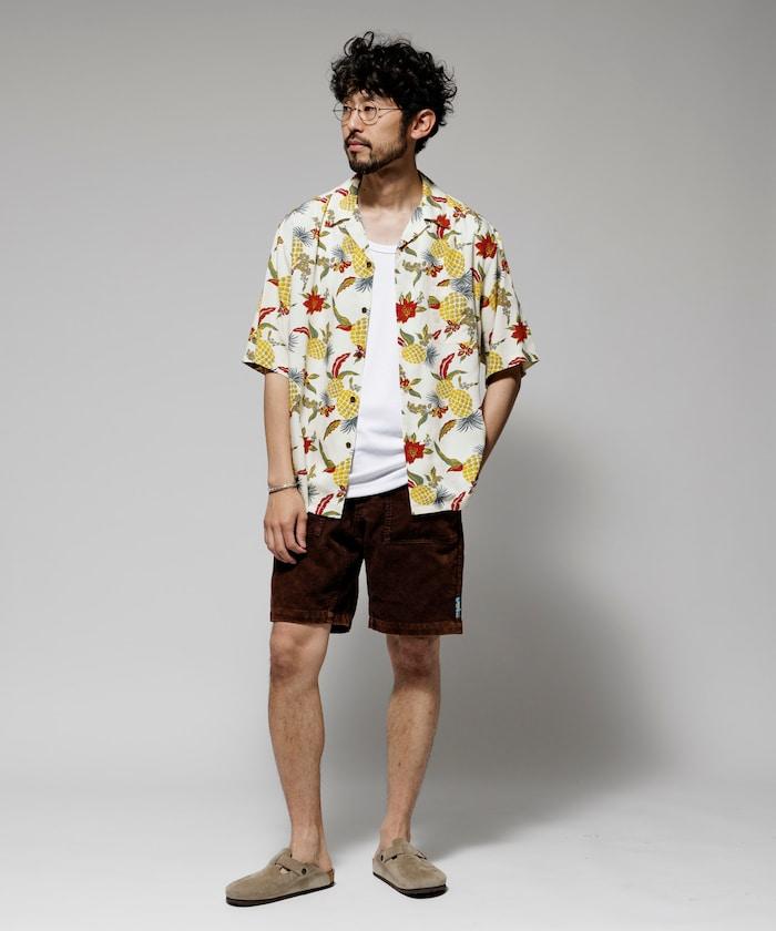 輕鬆合身 可水洗 人造絲 開領 夏威夷襯衫 短袖