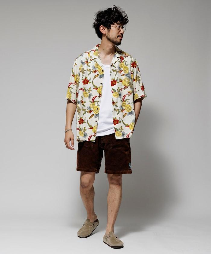 輕鬆合身 可水洗 人造絲 開領 夏威夷襯衫 短袖