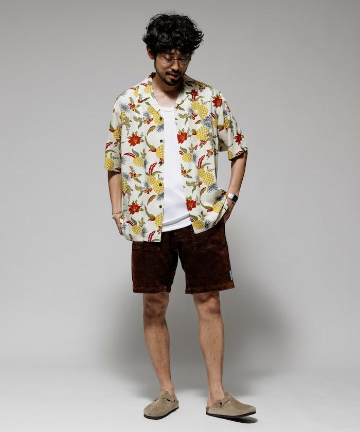 輕鬆合身 可水洗 人造絲 開領 夏威夷襯衫 短袖