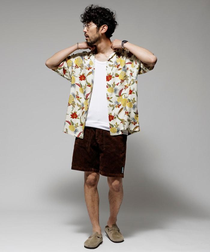 輕鬆合身 可水洗 人造絲 開領 夏威夷襯衫 短袖