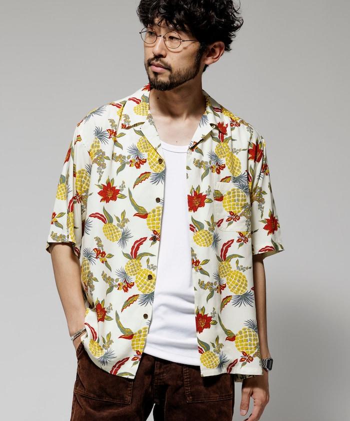 輕鬆合身 可水洗 人造絲 開領 夏威夷襯衫 短袖