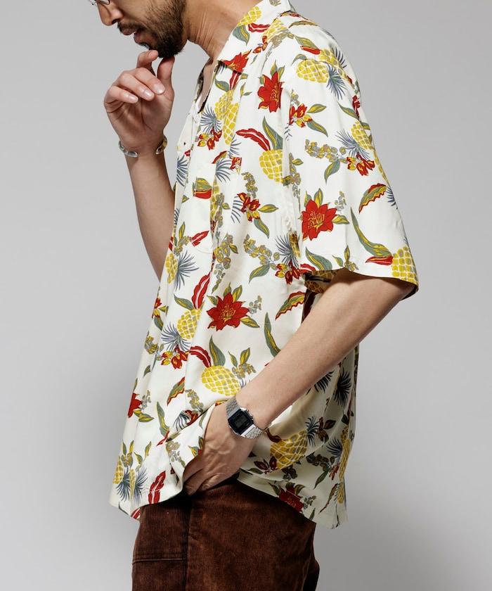 輕鬆合身 可水洗 人造絲 開領 夏威夷襯衫 短袖