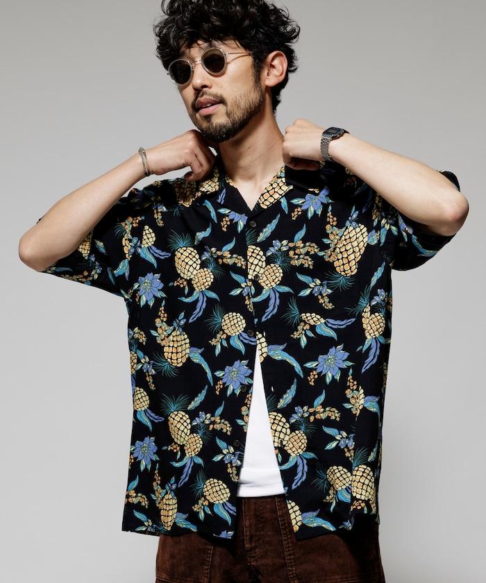 輕鬆合身 可水洗 人造絲 開領 夏威夷襯衫 短袖