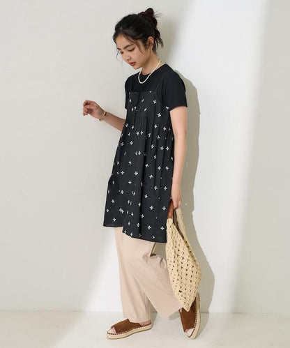 <接觸冷感/UV防護>冰夏季 肋骨寬鬆褲