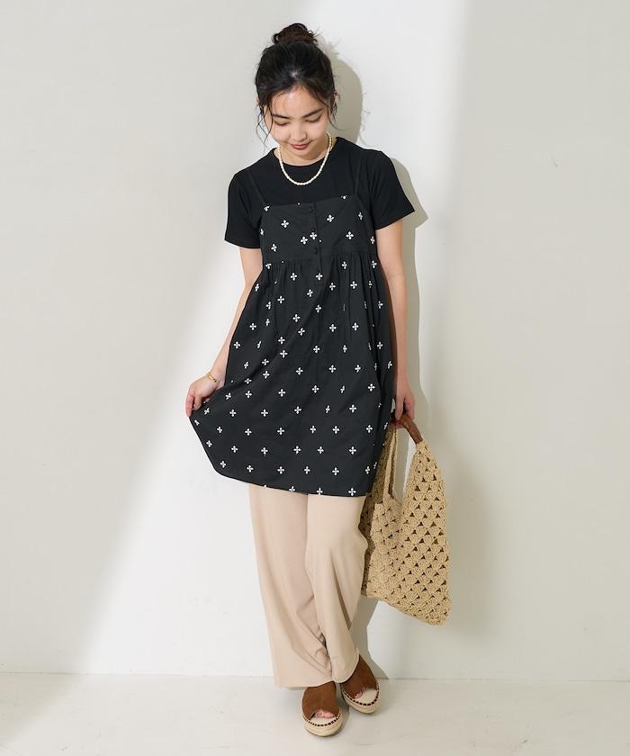 <接觸冷感/UV防護>冰夏季 肋骨寬鬆褲