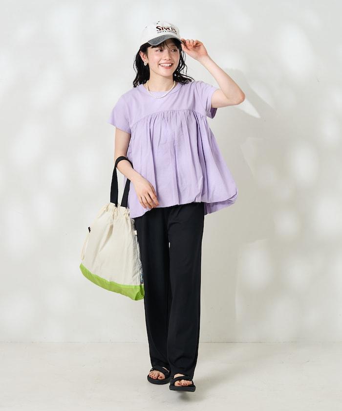 <接觸冷感/UV防護>冰夏季 肋骨寬鬆褲