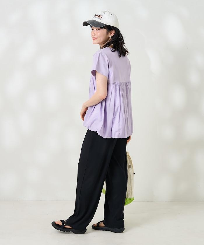 <接觸冷感/UV防護>冰夏季 肋骨寬鬆褲