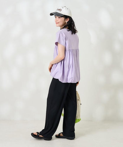 <接觸冷感/UV防護>冰夏季 肋骨寬鬆褲