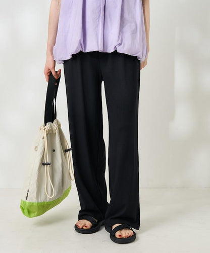 <接觸冷感/UV防護>冰夏季 肋骨寬鬆褲