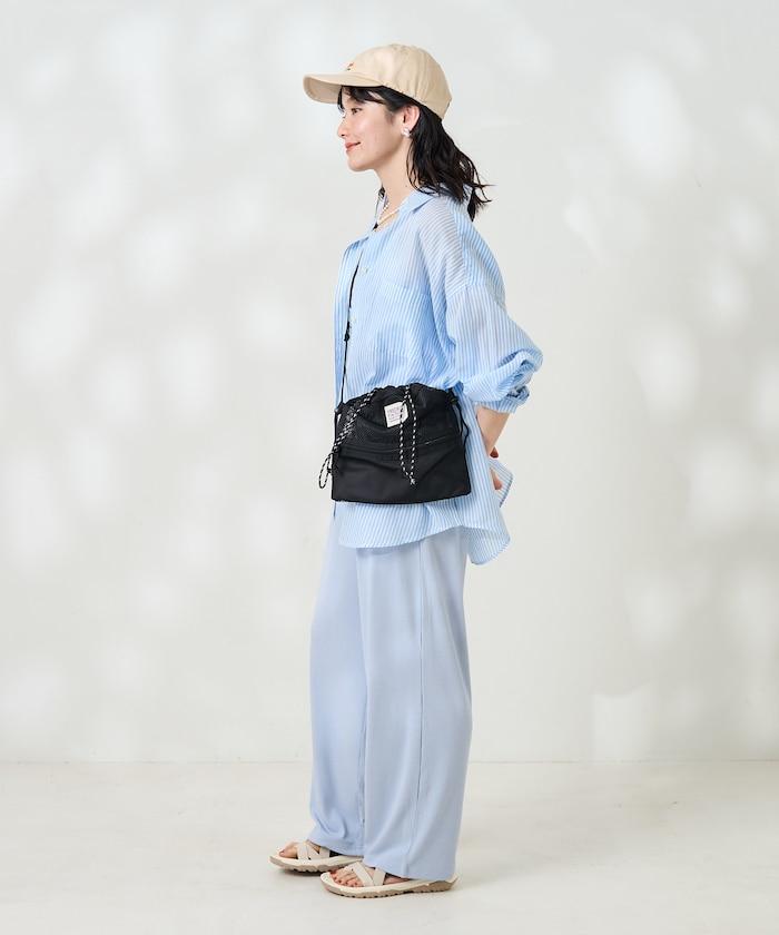 <接觸冷感/UV防護>冰夏季 肋骨寬鬆褲