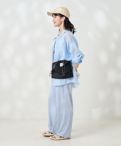 <接觸冷感/UV防護>冰夏季 肋骨寬鬆褲