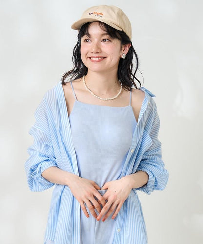 <接觸冷感/UV防護>冰夏季帶杯肋針織吊帶衫