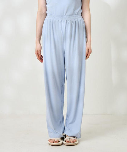 <接觸冷感/UV防護>冰夏季 肋骨寬鬆褲