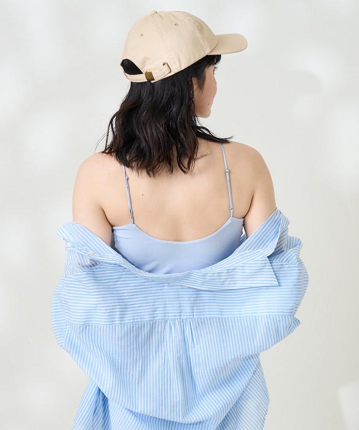 <接觸冷感/UV防護>冰夏季帶杯肋針織吊帶衫