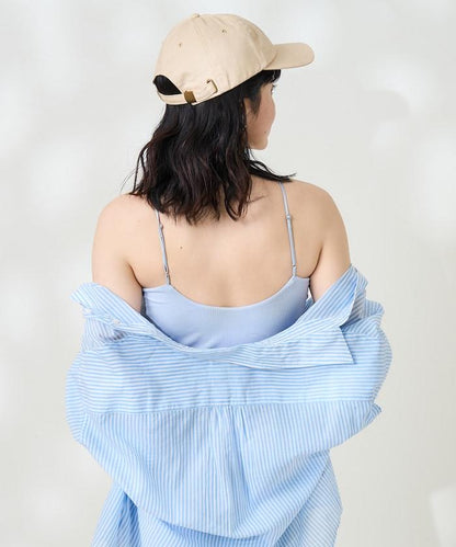 <接觸冷感/UV防護>冰夏季帶杯肋針織吊帶衫