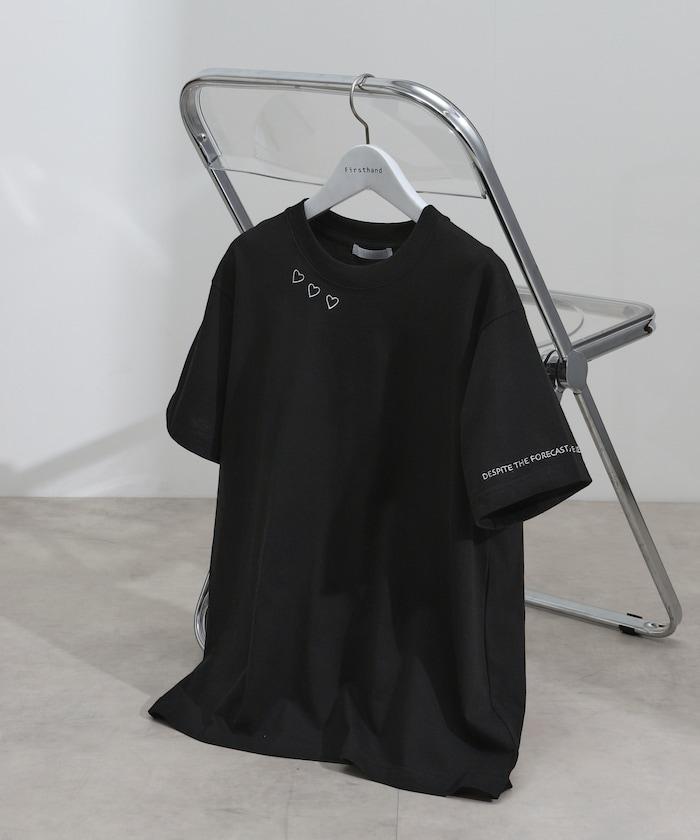 有機棉 心形 標誌刺繡T恤 / 圓領 單點標誌 刺繡短袖T恤