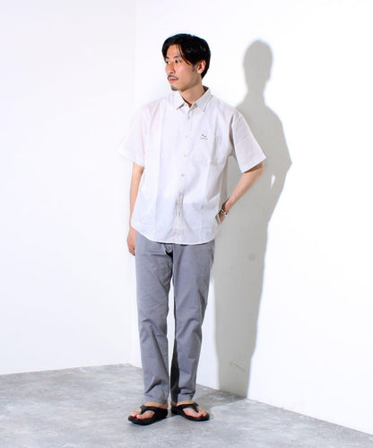 【GLOSTER】法國鬥牛犬刺繡 空中漂浮 短袖襯衫