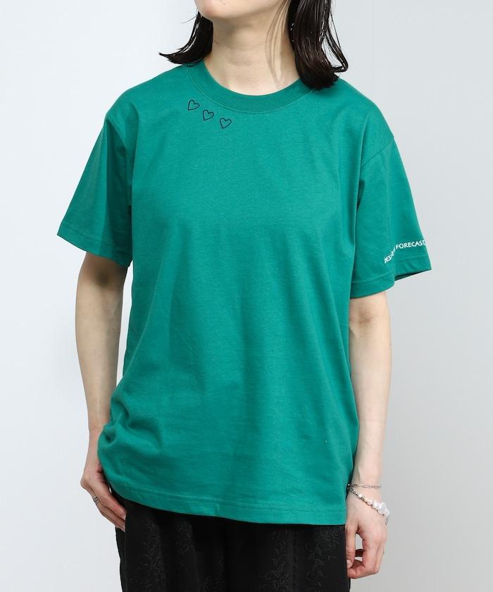 有機棉 心形 標誌刺繡T恤 / 圓領 單點標誌 刺繡短袖T恤