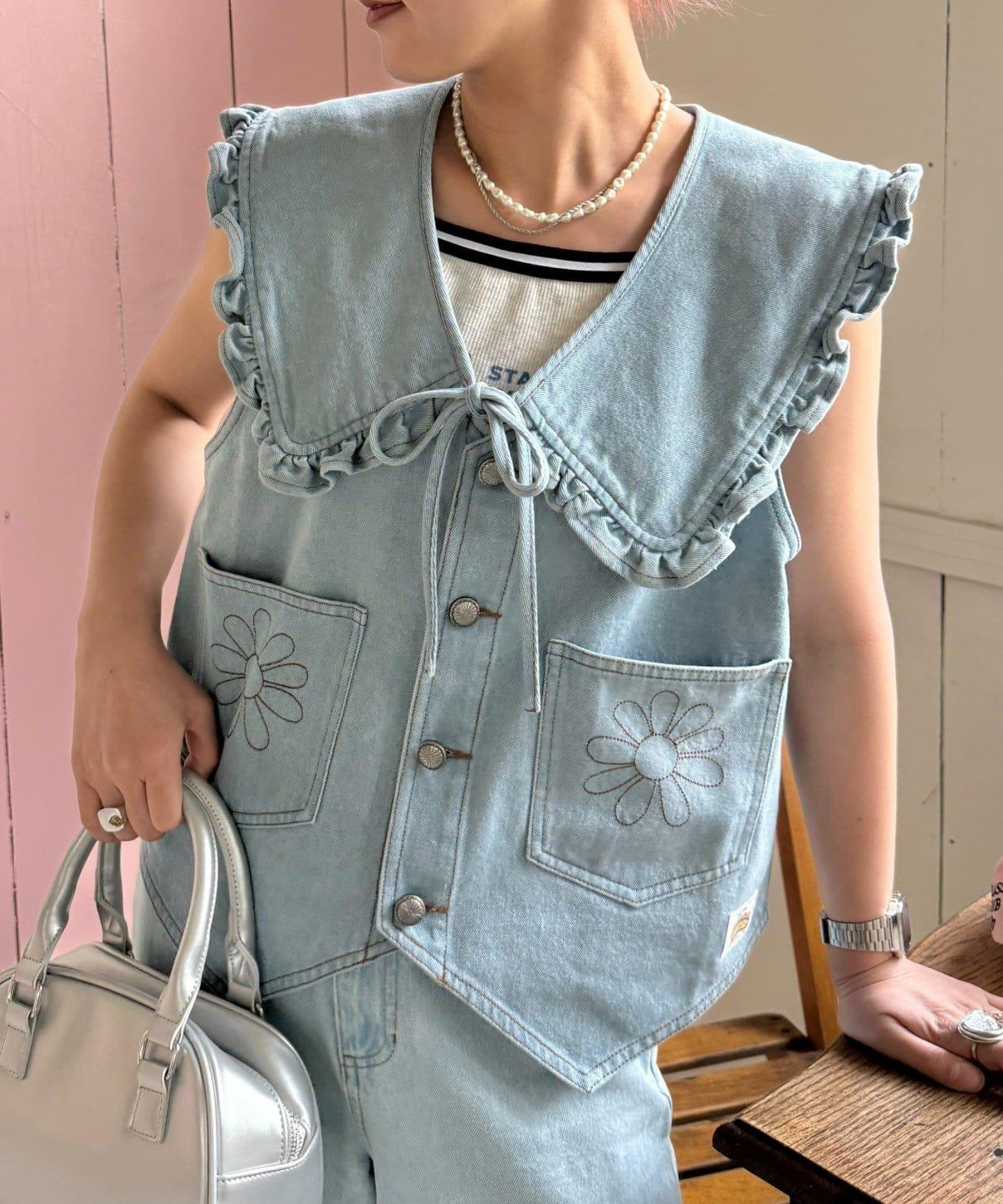 【HELLO.SANFRANCISCO】領口可拆卸牛仔馬甲