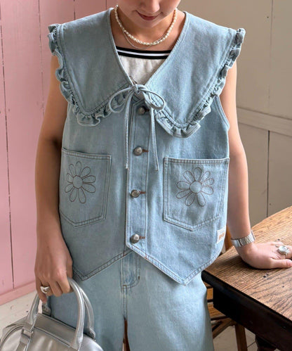 【HELLO.SANFRANCISCO】領口可拆卸牛仔馬甲