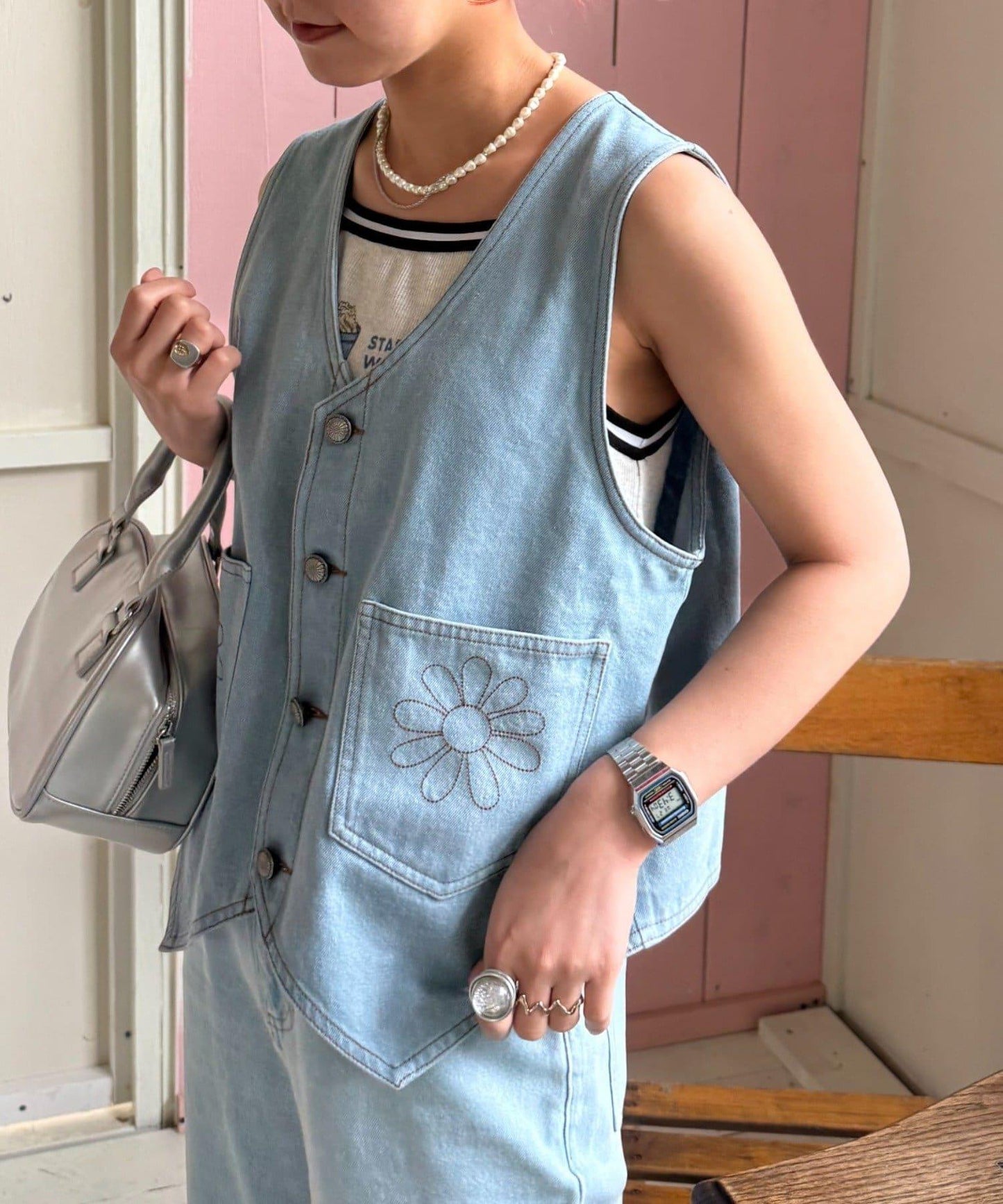 【HELLO.SANFRANCISCO】領口可拆卸牛仔馬甲