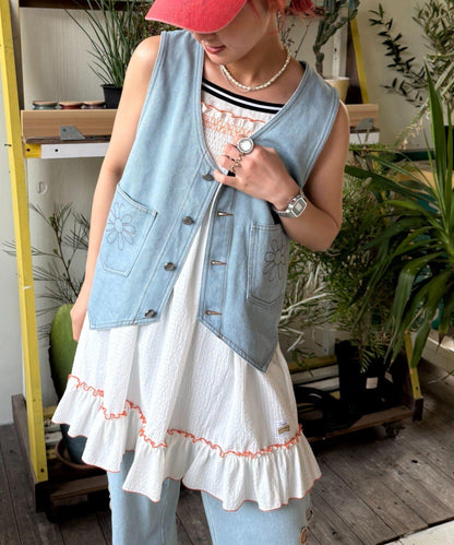 【HELLO.SANFRANCISCO】領口可拆卸牛仔馬甲