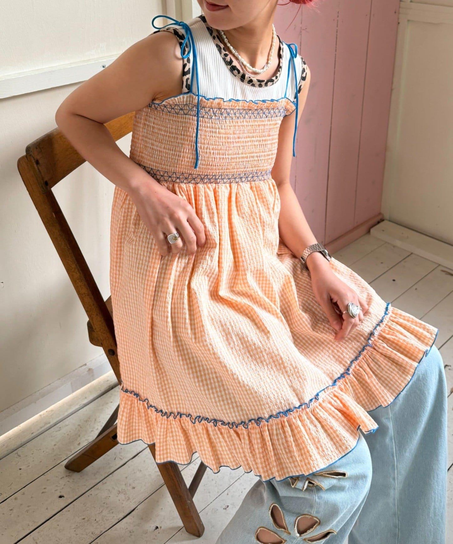 【HELLO.SANFRANCISCO】2WAY綁帶抽褶連衣裙露肩連衣裙