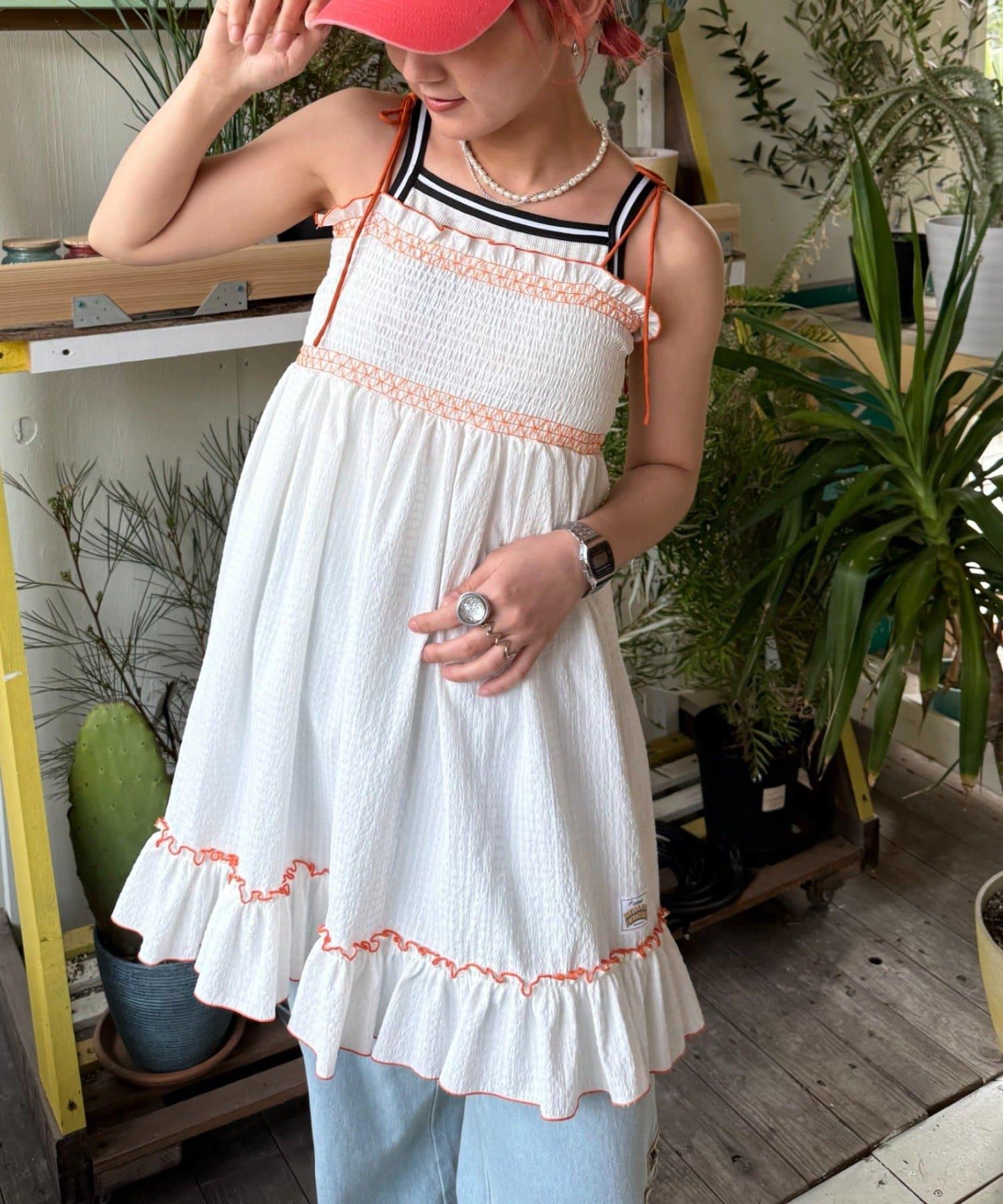 【HELLO.SANFRANCISCO】2WAY綁帶抽褶連衣裙露肩連衣裙