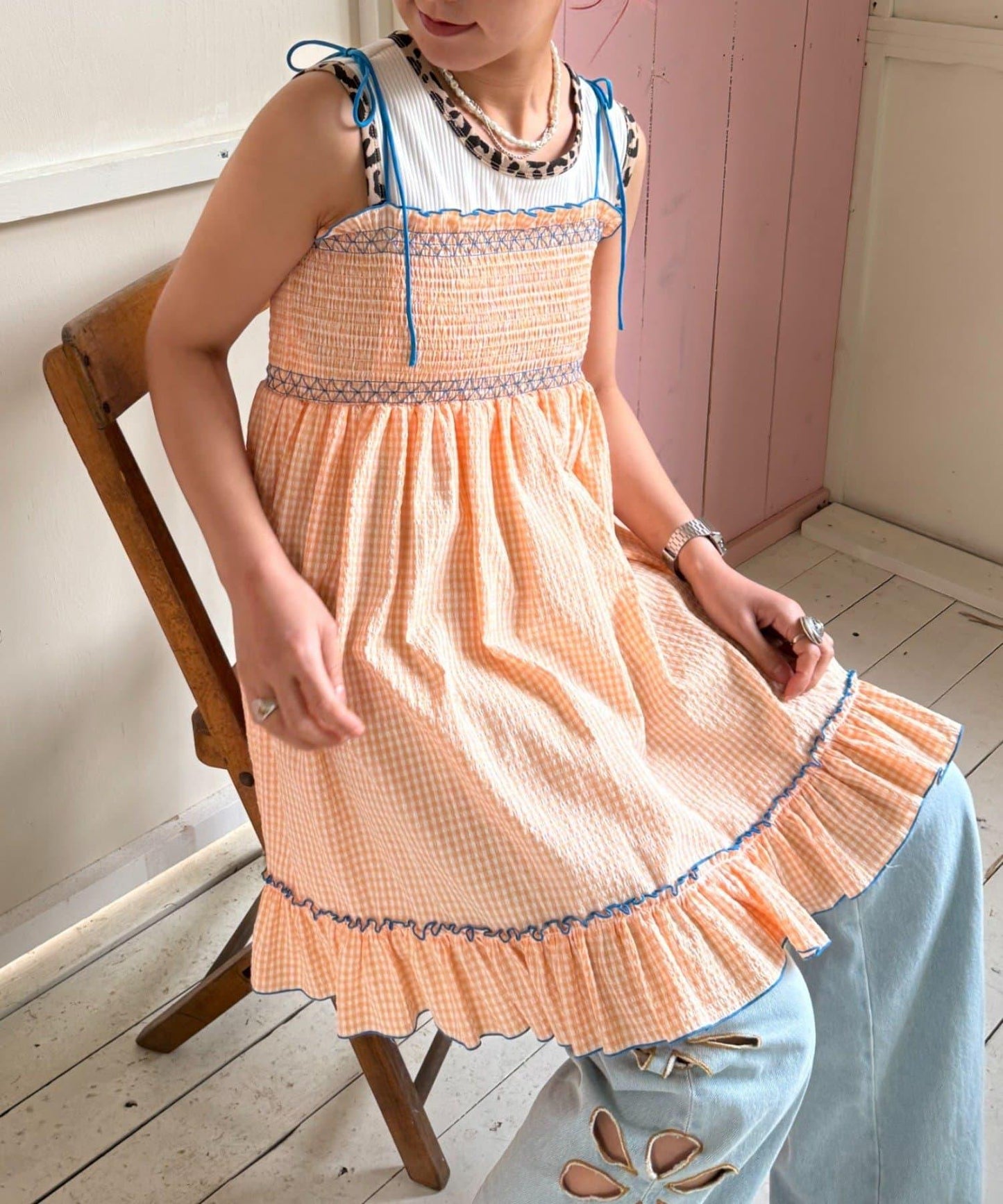 【HELLO.SANFRANCISCO】2WAY綁帶抽褶連衣裙露肩連衣裙