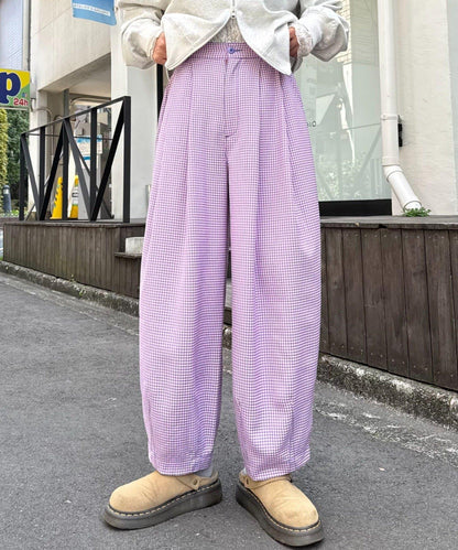 【HELLO.SANFRANCISCO】格子印花休閒褲