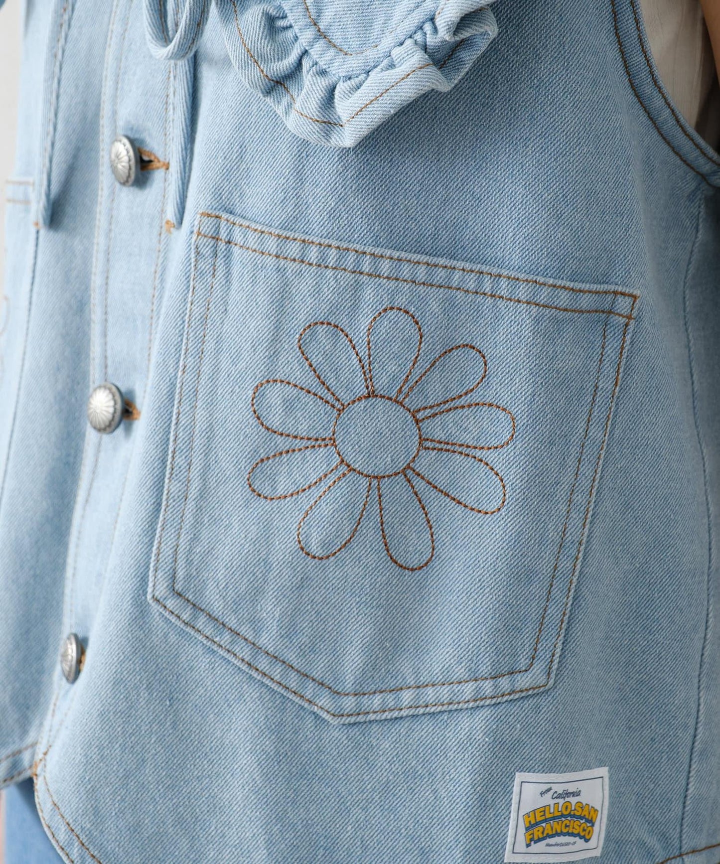 【HELLO.SANFRANCISCO】領口可拆卸牛仔馬甲