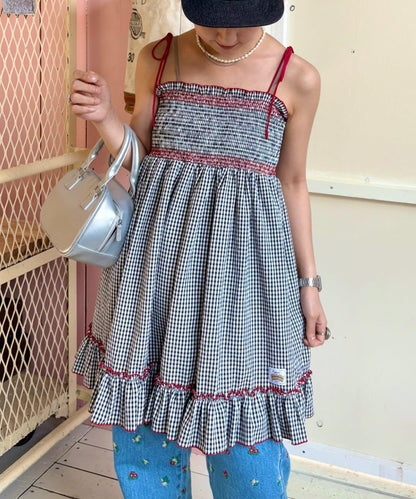 【HELLO.SANFRANCISCO】2WAY綁帶抽褶連衣裙露肩連衣裙