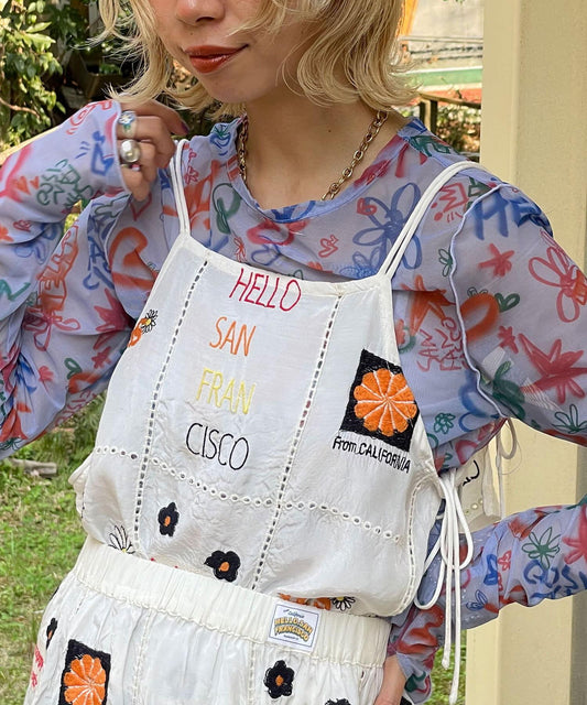 5/1(星期四)10:00～開始【HELLO.SANFRANCISCO/你好，舊金山】印度原刺繡緞面吊帶衫