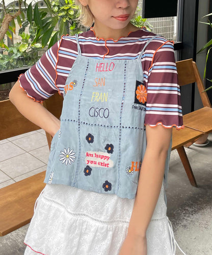 5/1(星期四)10:00～開始【HELLO.SANFRANCISCO/你好，舊金山】印度原刺繡緞面吊帶衫