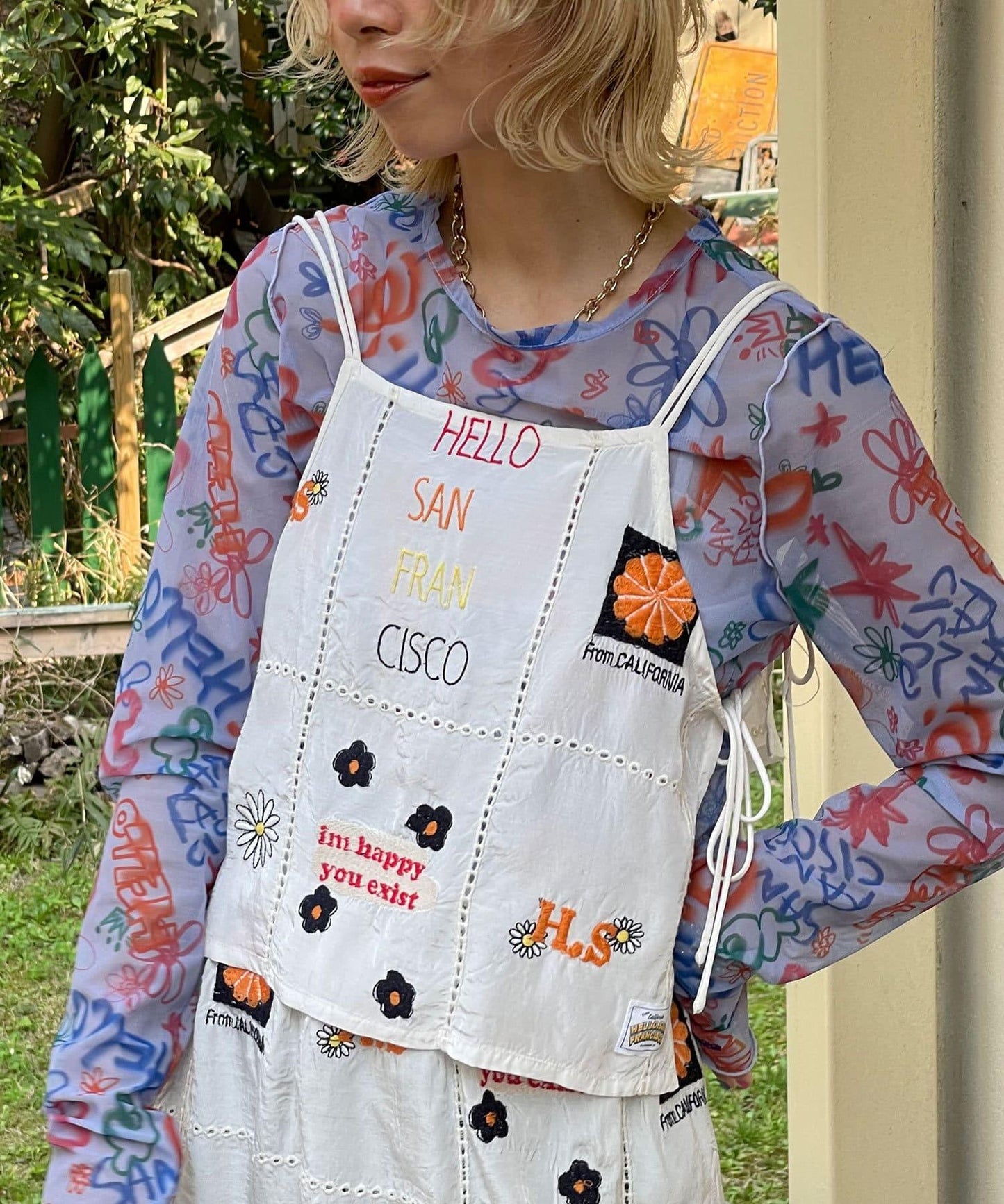 5/1(星期四)10:00～開始【HELLO.SANFRANCISCO/你好，舊金山】印度原刺繡緞面吊帶衫