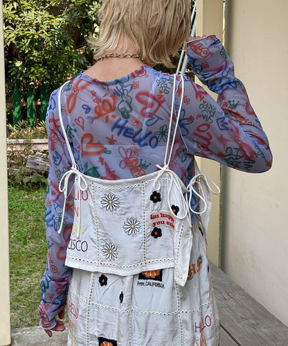 5/1(星期四)10:00～開始【HELLO.SANFRANCISCO/你好，舊金山】印度原刺繡緞面吊帶衫