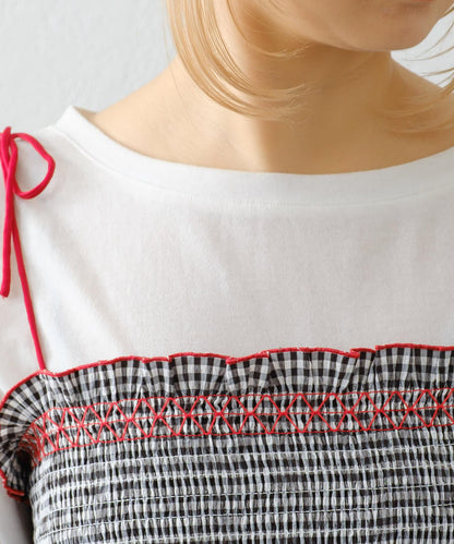 【HELLO.SANFRANCISCO】2WAY綁帶抽褶連衣裙露肩連衣裙