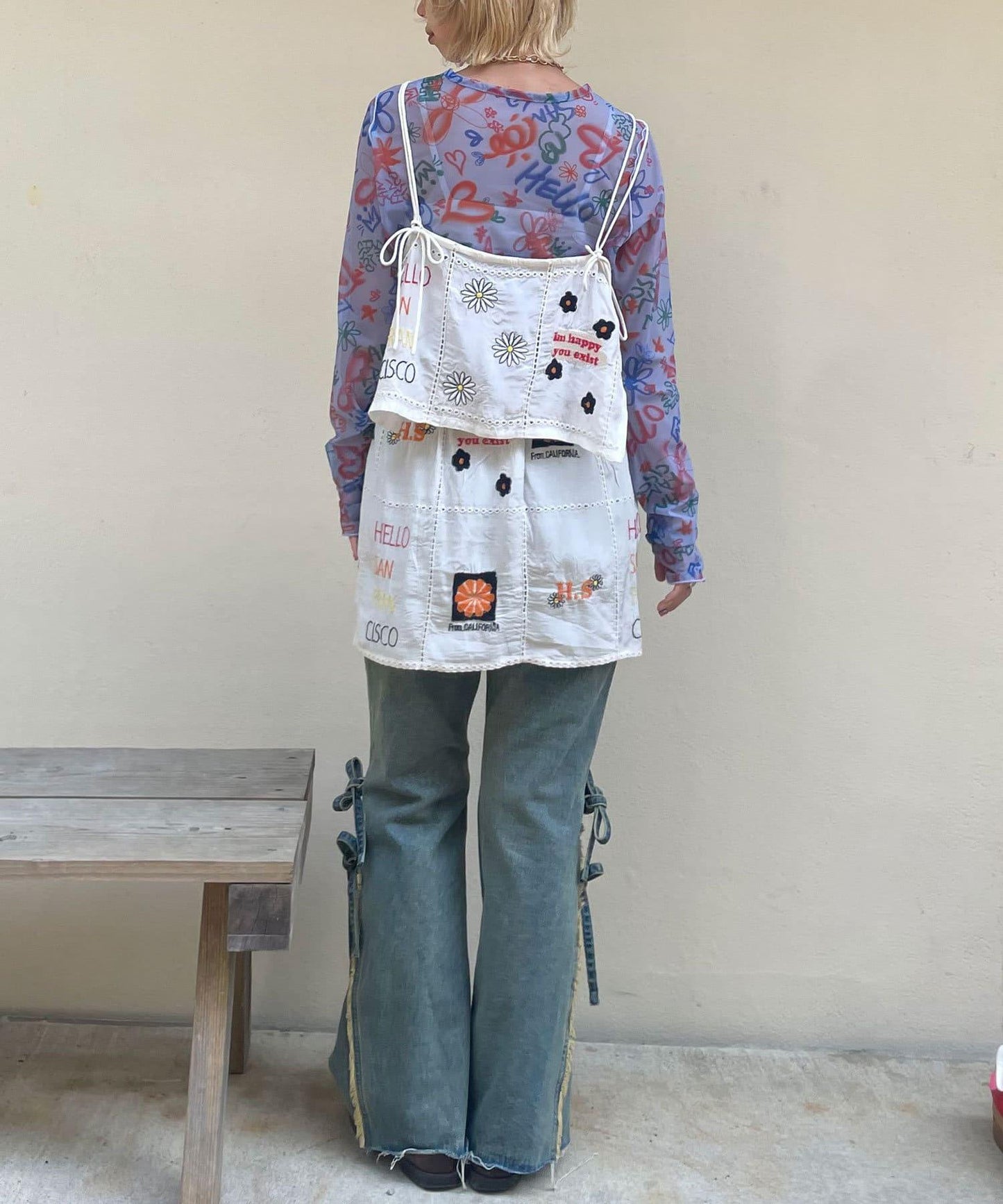 5/1(星期四)10:00～開始【HELLO.SANFRANCISCO/你好，舊金山】印度原刺繡緞面吊帶衫